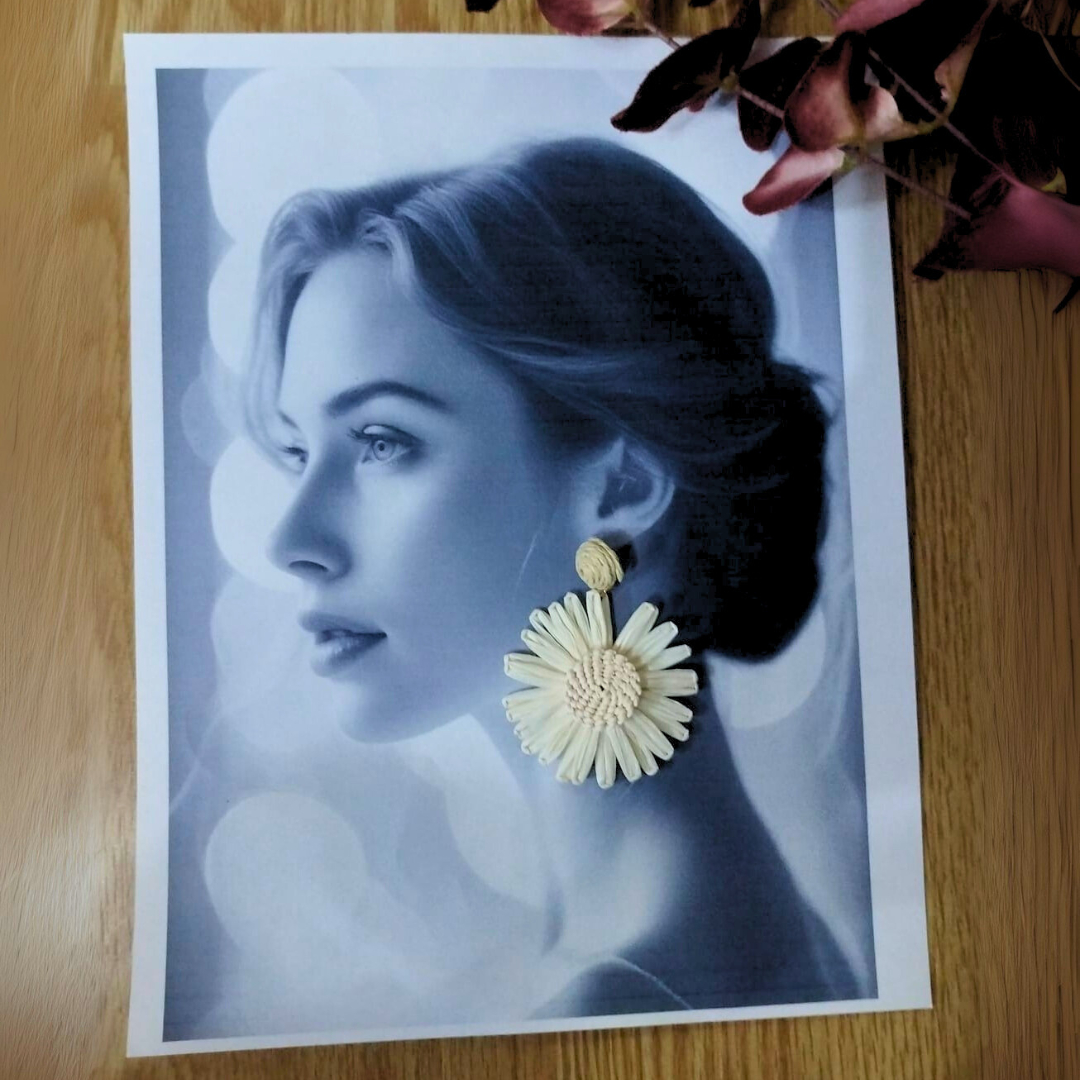 Pendientes de flor púrpura Mimiña