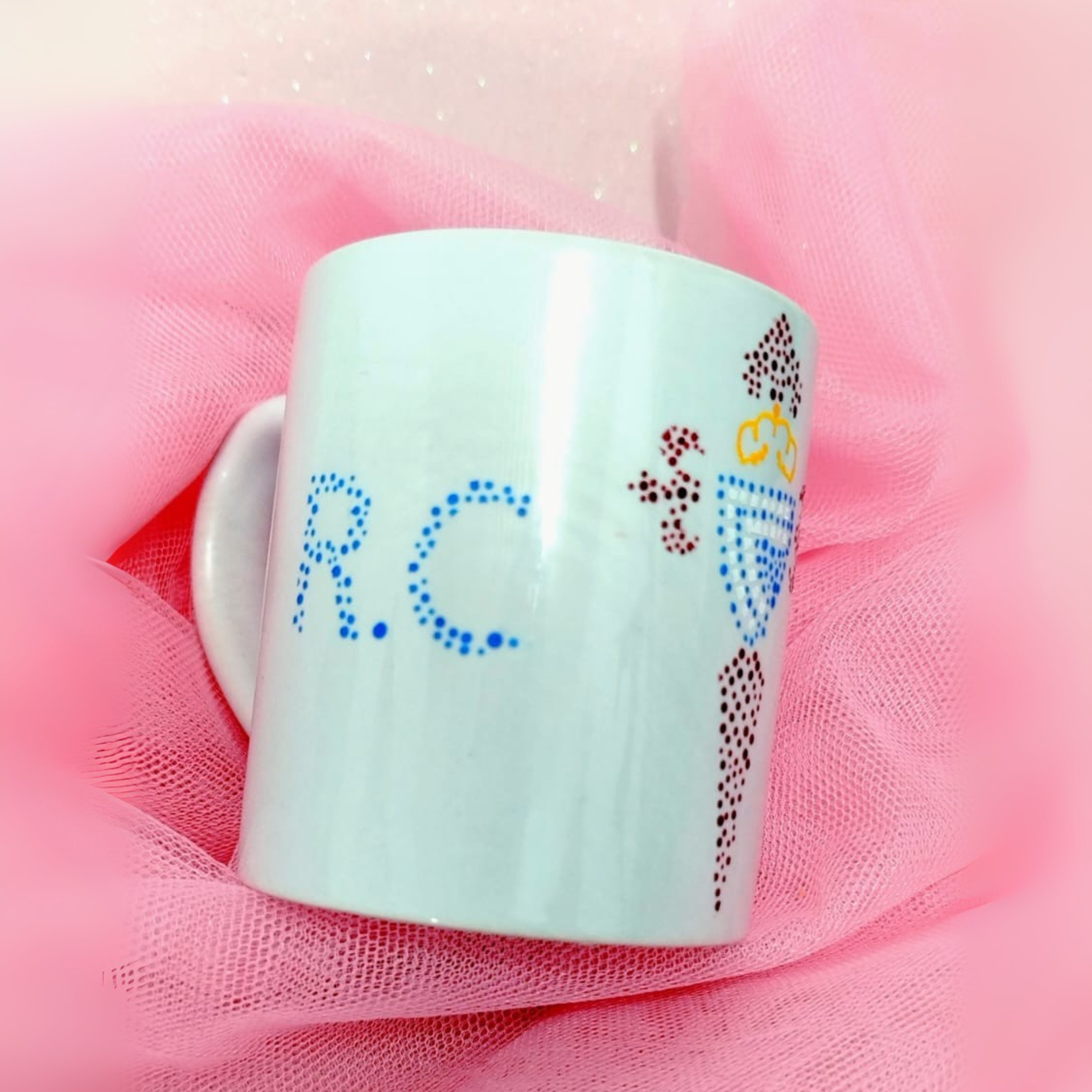 Taza de cerámica Puntillismo