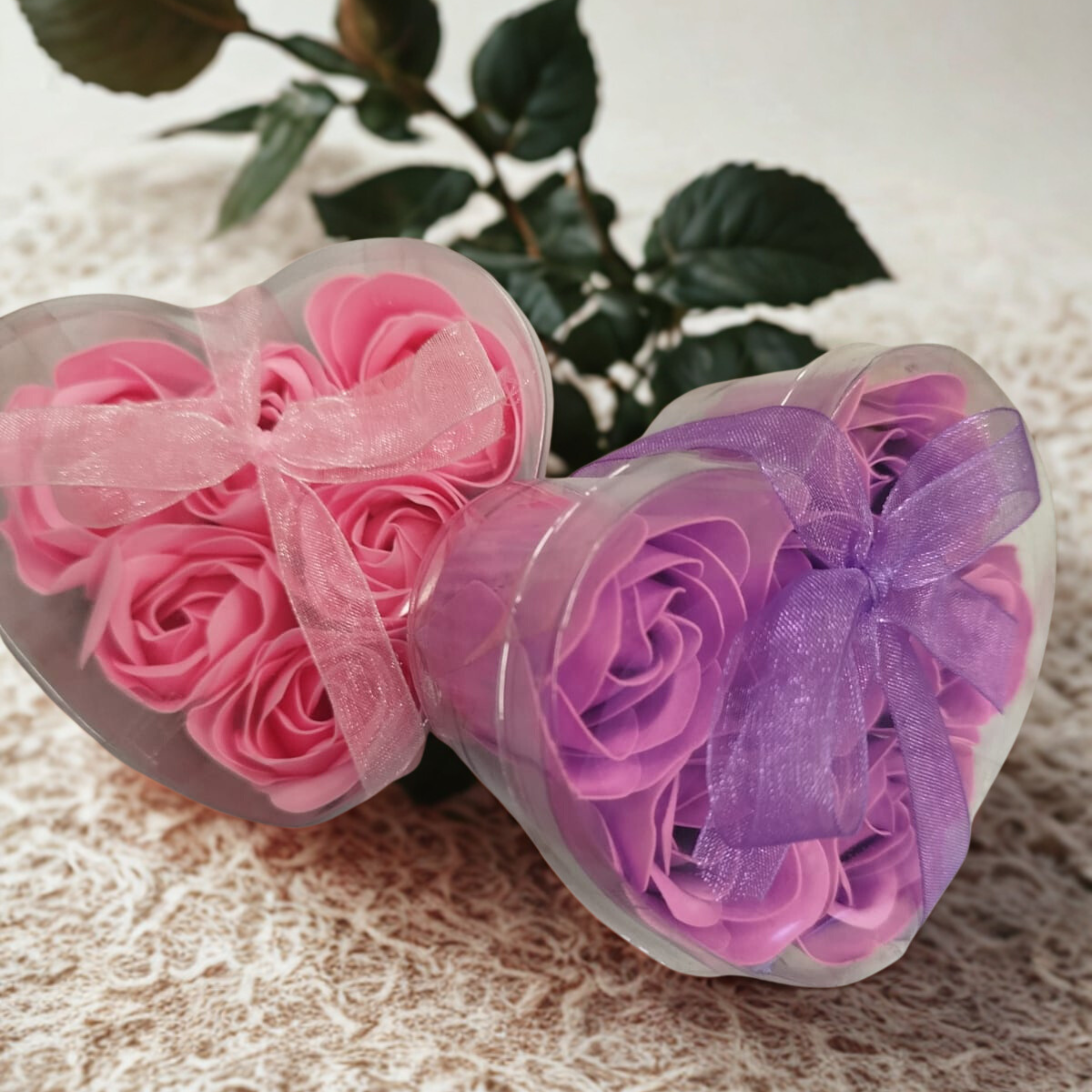 Caja Corazón con Rosas de Jabón