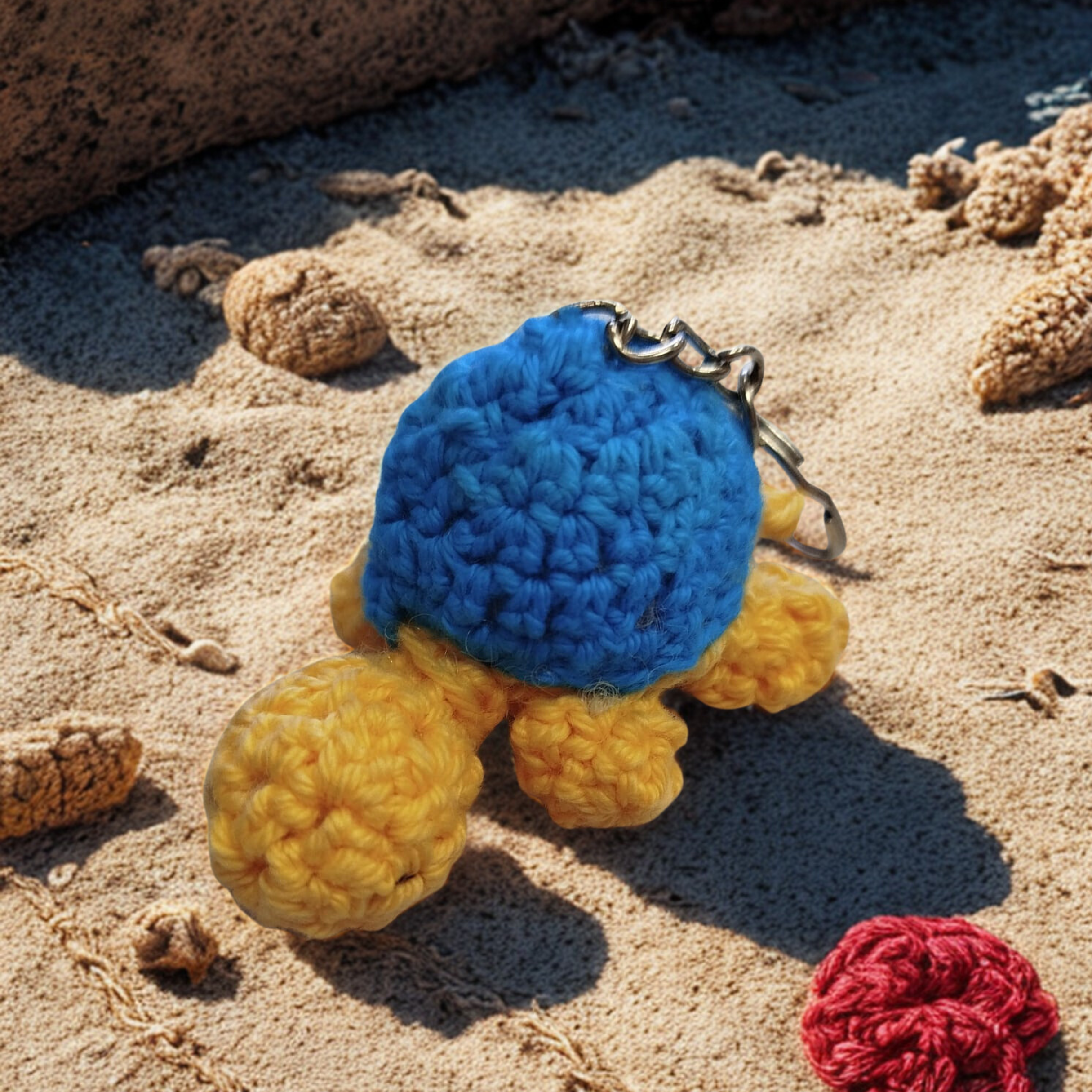 Llavero de tortuga Azul