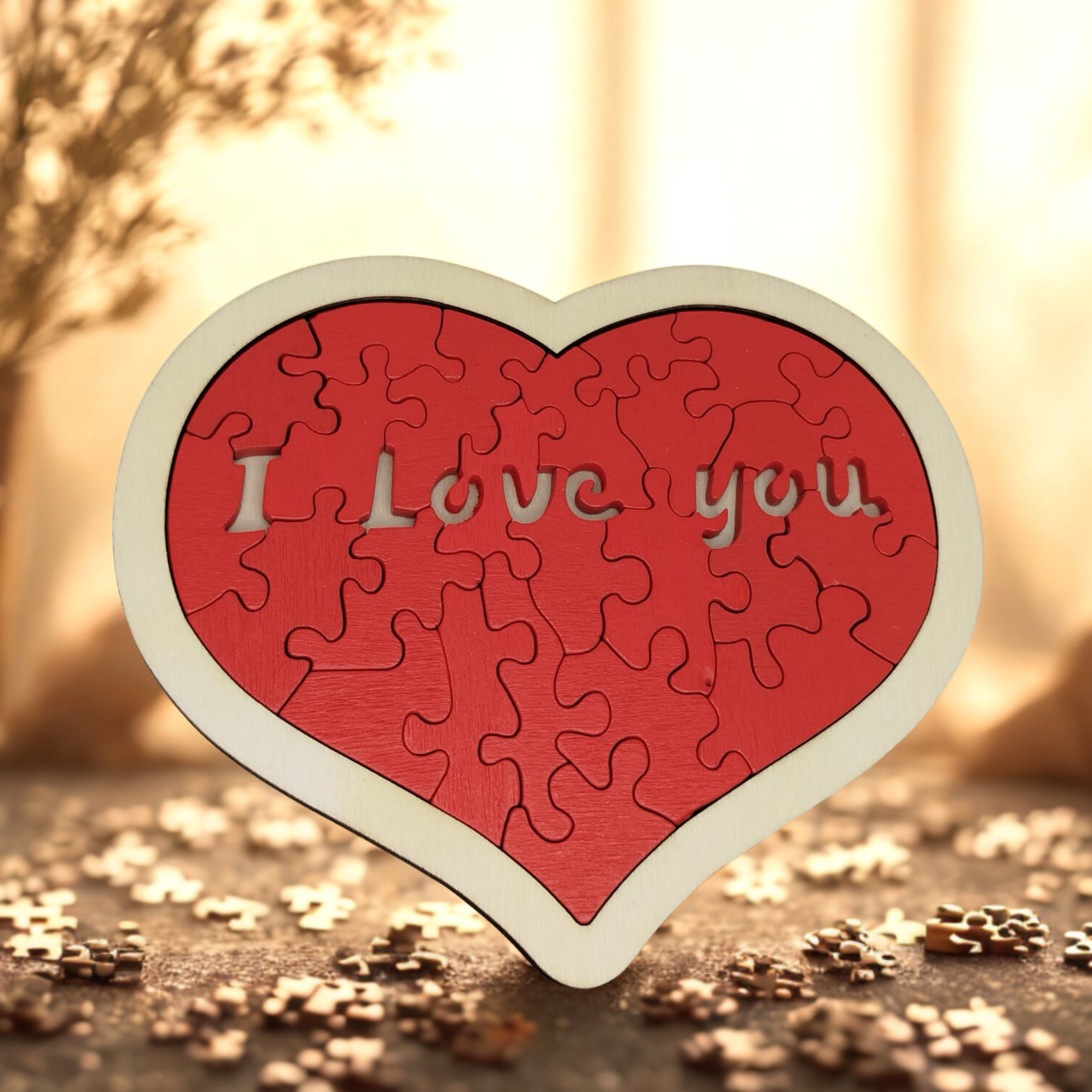 Rompecabezas en forma de corazón