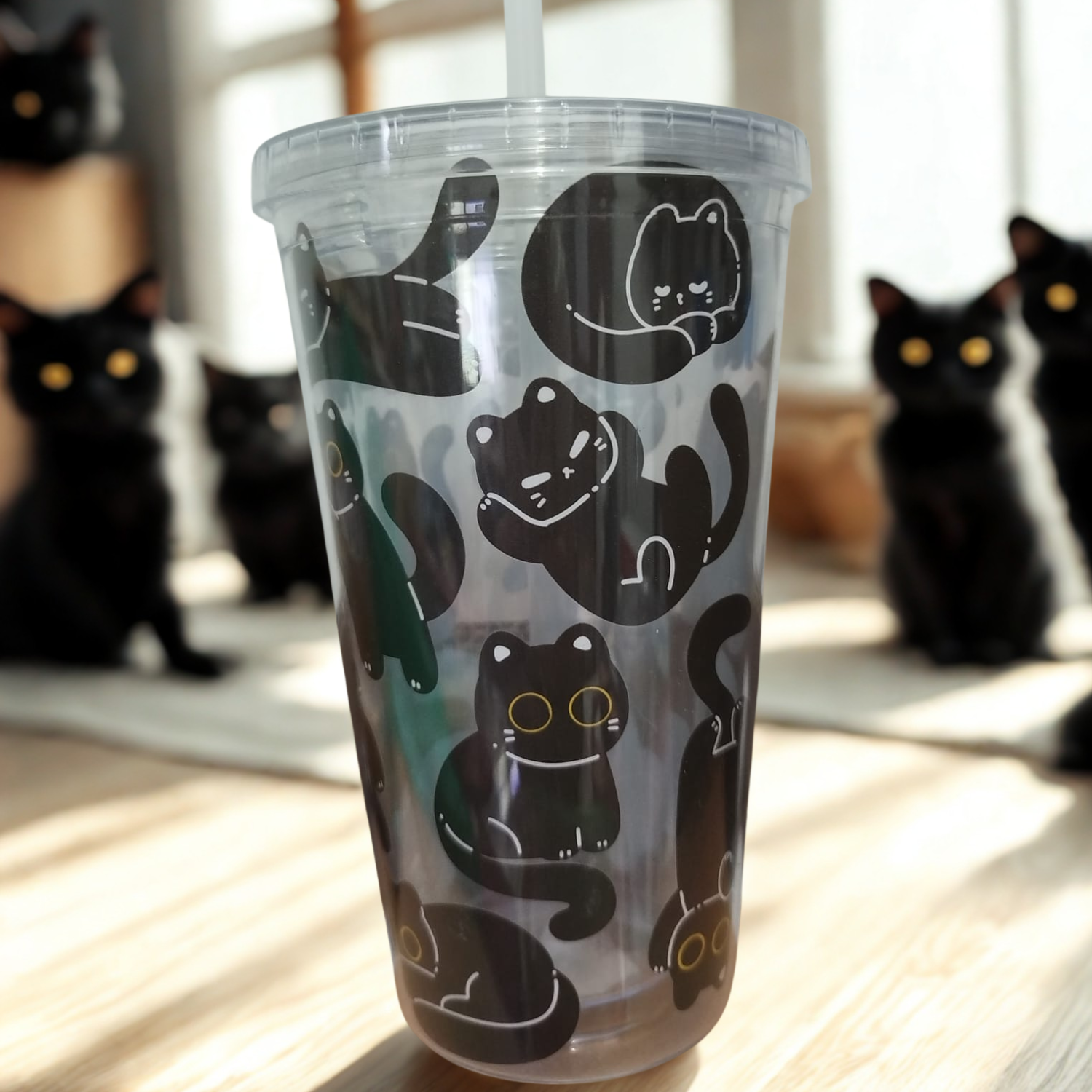 Vaso Acrílico “Gatitos Negros” 🖤🐾