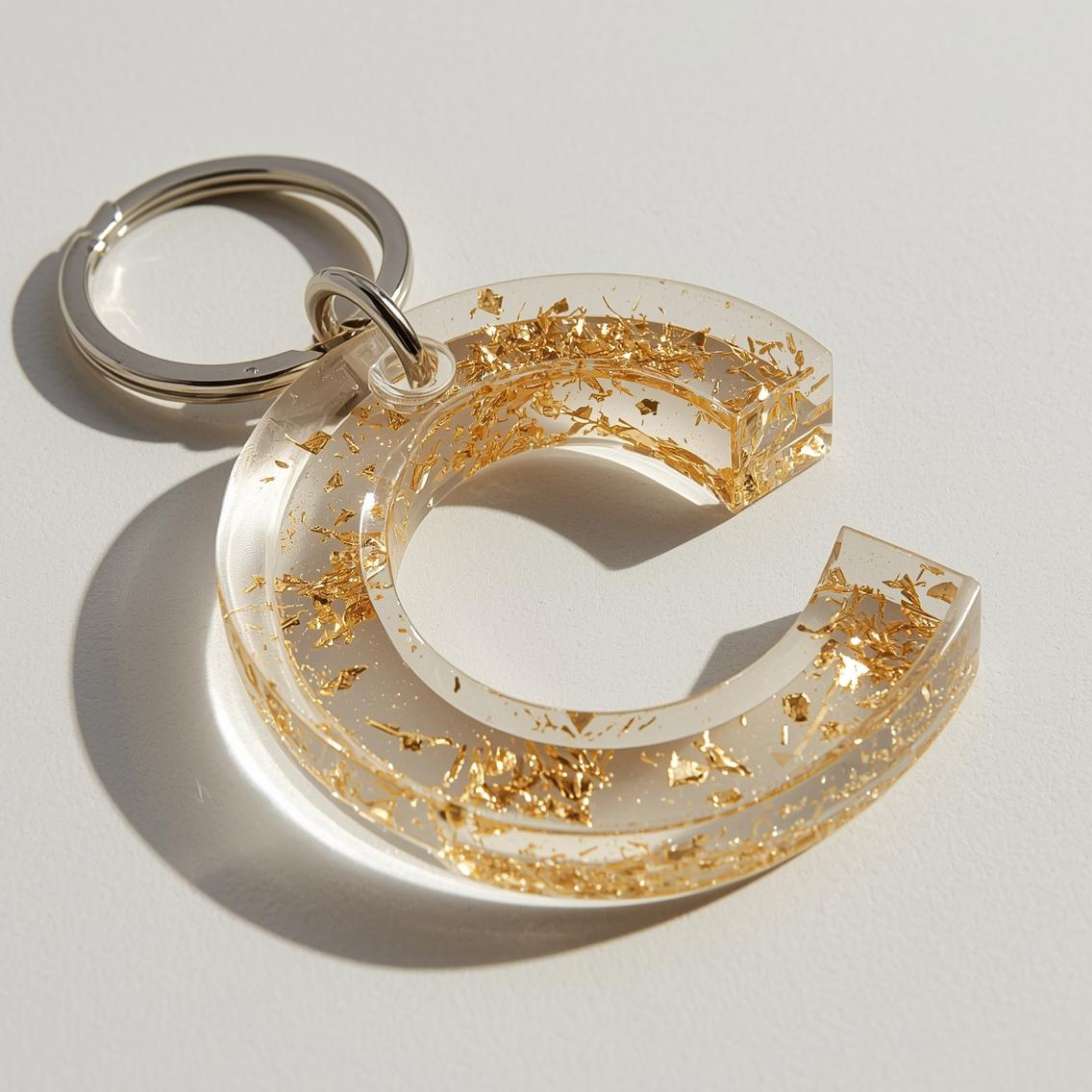 Llavero Letra Resina – Dorado