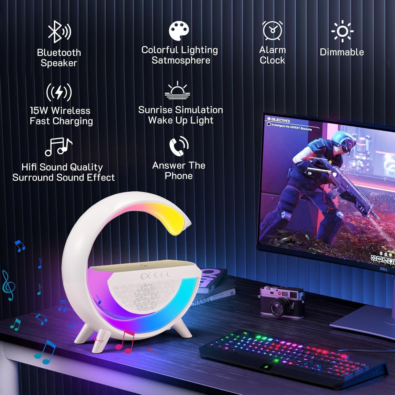 LED Bluetooth Speaker with Phone Stand