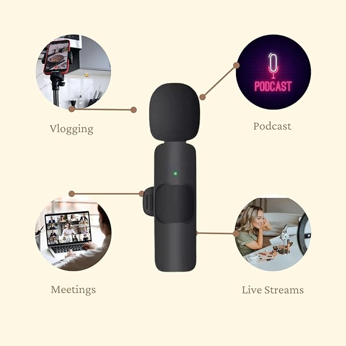 Microphone Dual Wireless with Noise Cancellation