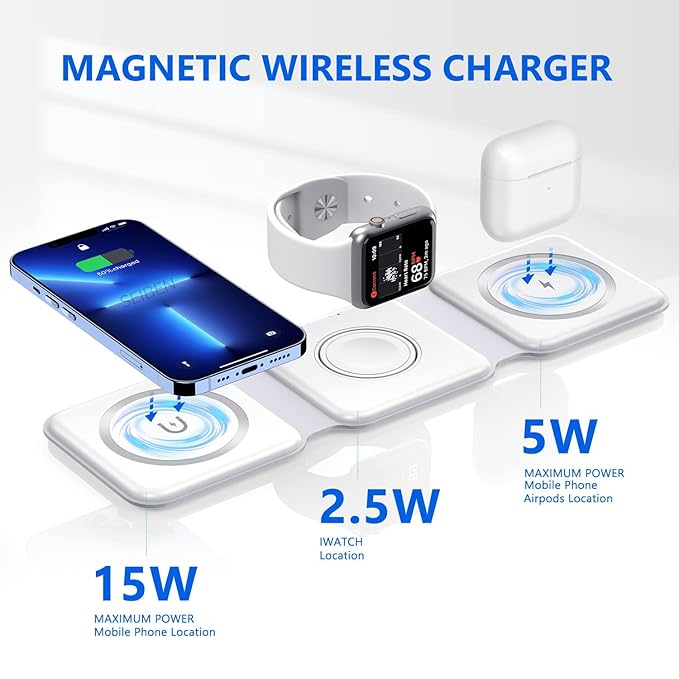 3 in 1 Magnetic Foldable Wireless Charger