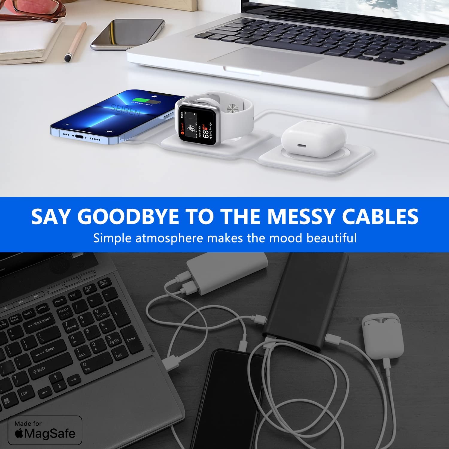 3 in 1 Magnetic Foldable Wireless Charger