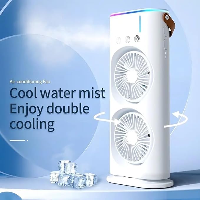 Portable Dual Fan Humidifier with LED Light