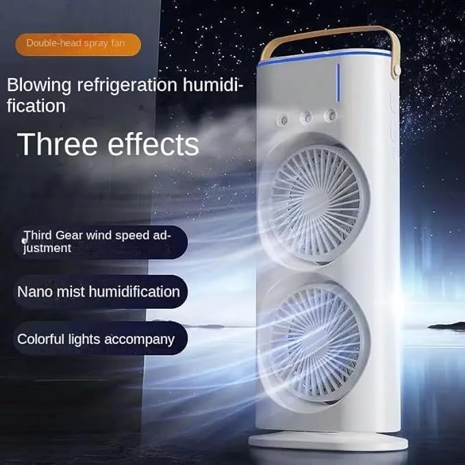 Portable Dual Fan Humidifier with LED Light