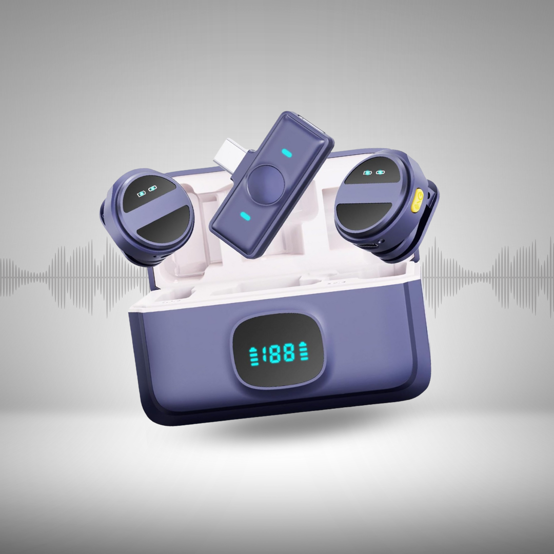 Magnetic Wireless Mic with Charging Case