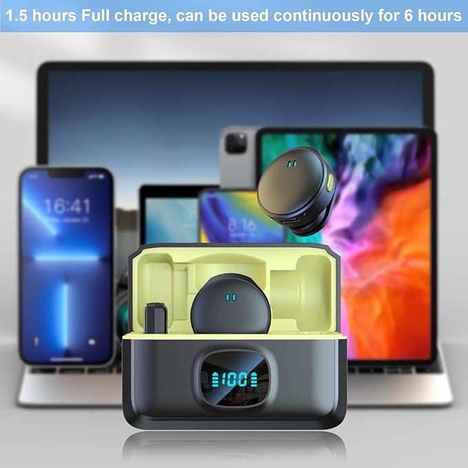 Magnetic Wireless Mic with Charging Case
