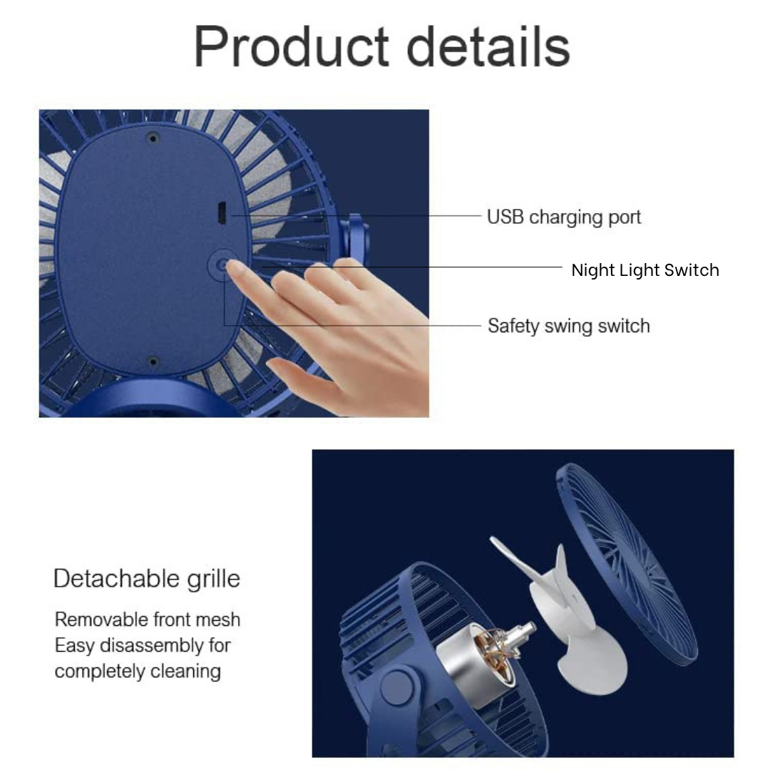 Lighting Clamp Table Fan