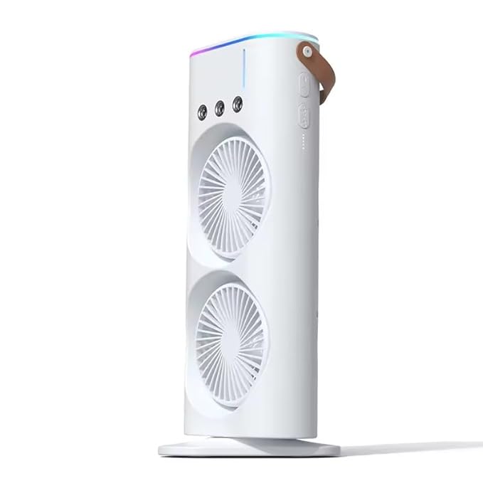 Portable Dual Fan Humidifier with LED Light- Gift Offer