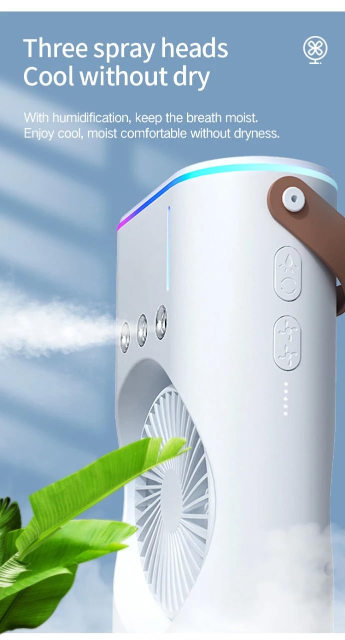 Portable Dual Fan Humidifier with LED Light- Gift Offer