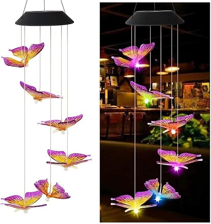 Solar Powered Butterfly Wind Chime