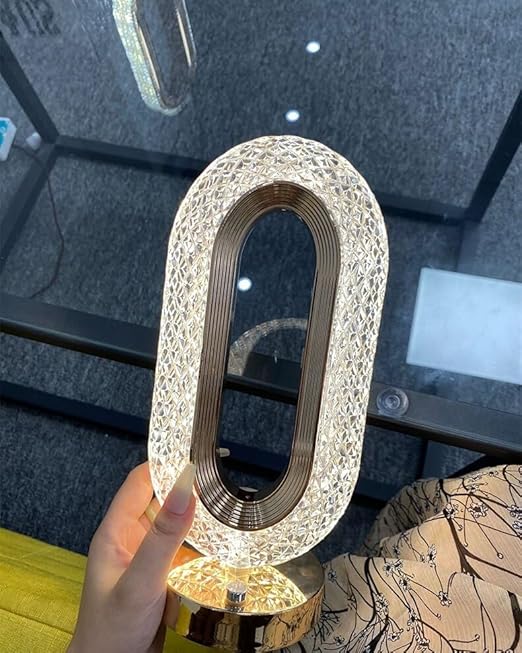 Oval Crystal LED Table Lamp