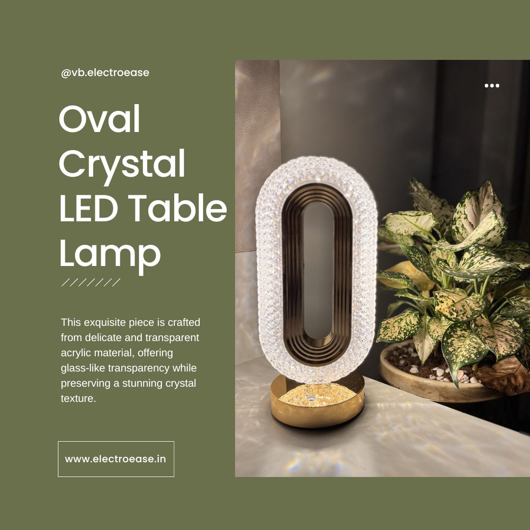 Oval Crystal LED Table Lamp