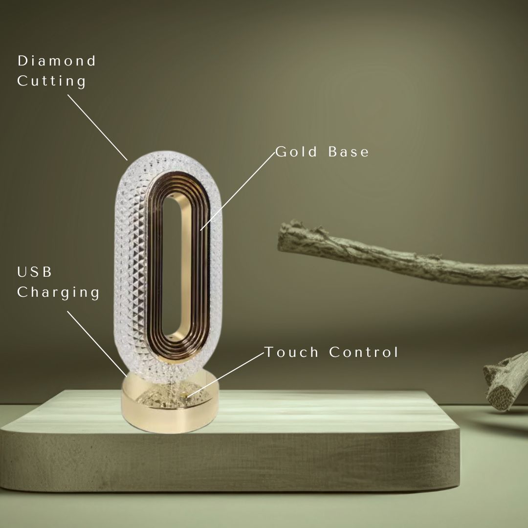 Oval Crystal LED Table Lamp