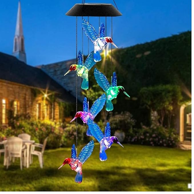 Solar Powered Hummingbird Wind Chime