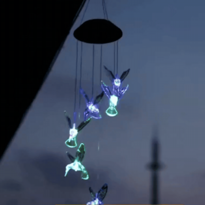 Solar Powered Hummingbird Wind Chime