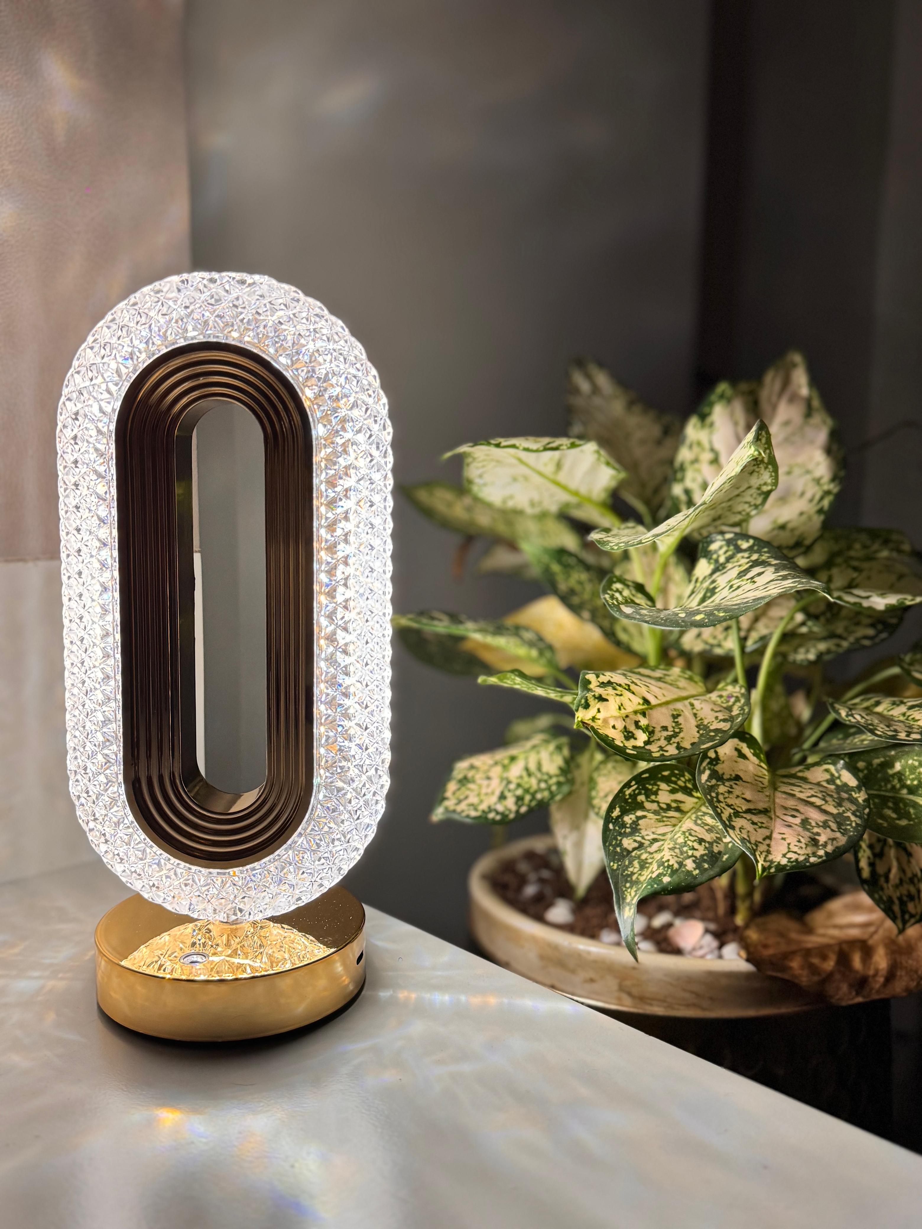 Oval Crystal LED Table Lamp