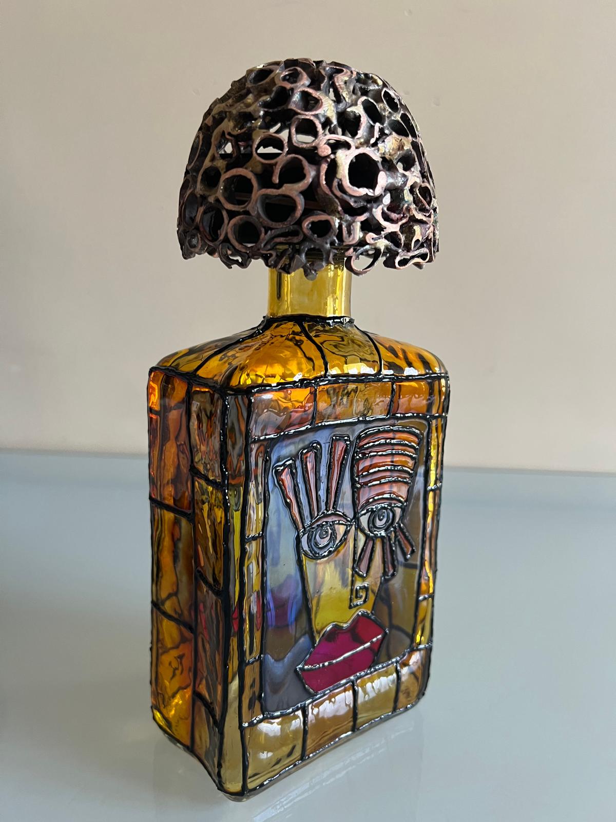 Bouteille en verre artistique