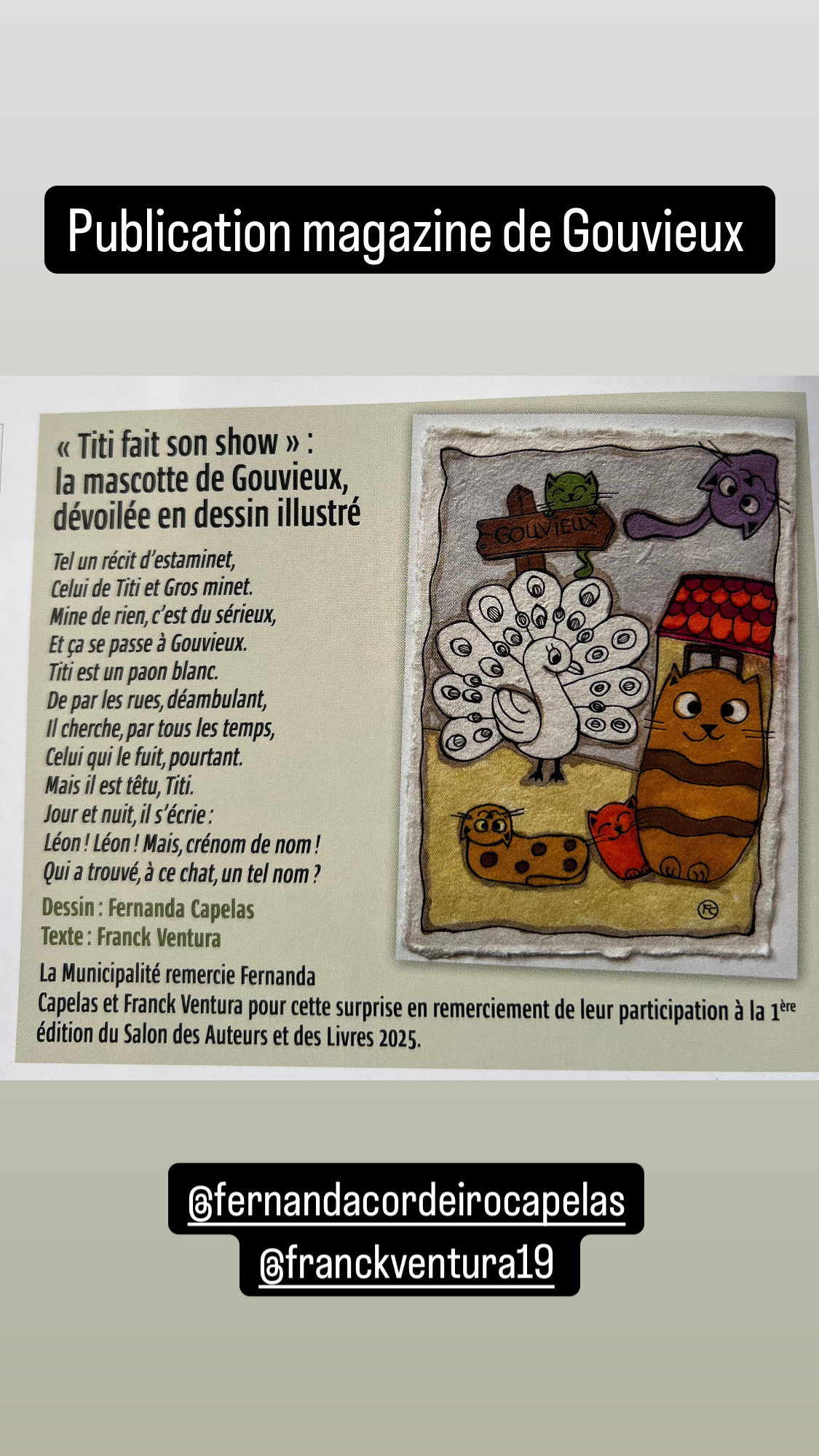 CHATONS ET LE PAON DE GOUVIEUX