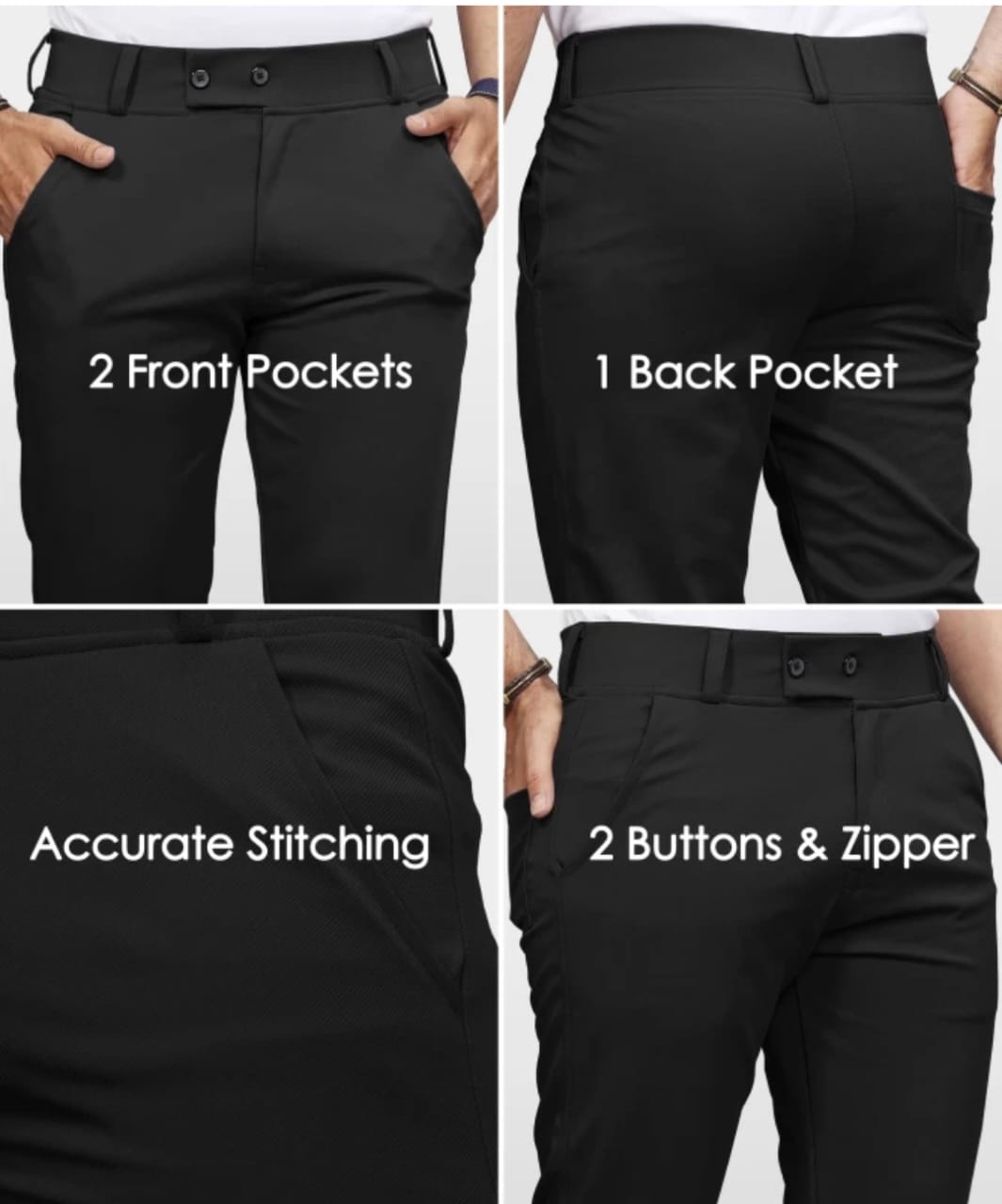 Solid Polyester Regular Fit Men's Blue Attire Pant