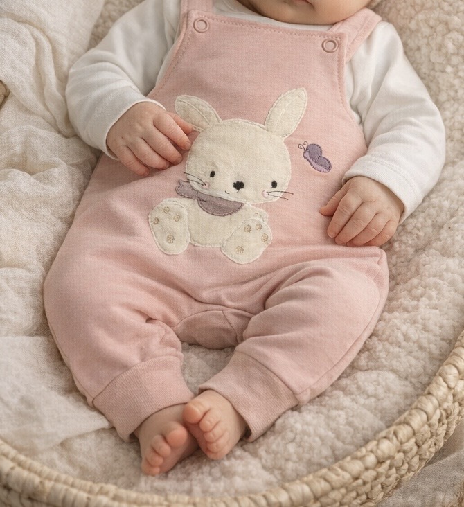 French Terry Latzhose mit Stickmotiv 