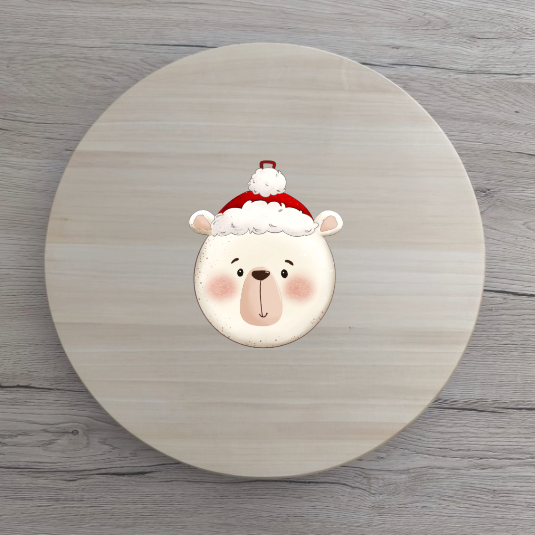 Vorbestellung Weihnachtskugel Eisbär Bügelbild