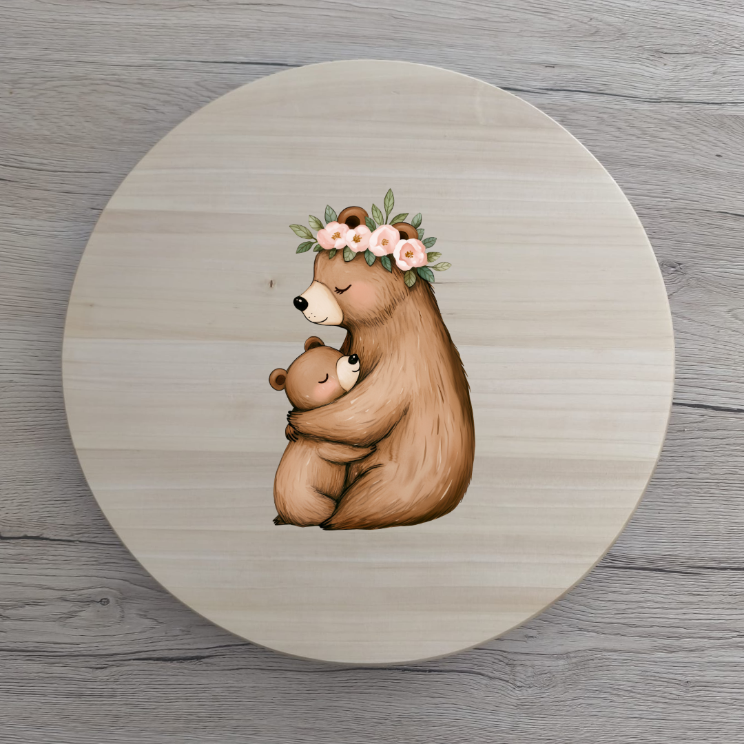 Bügelbild Mama/Tochter Bär 15x10cm