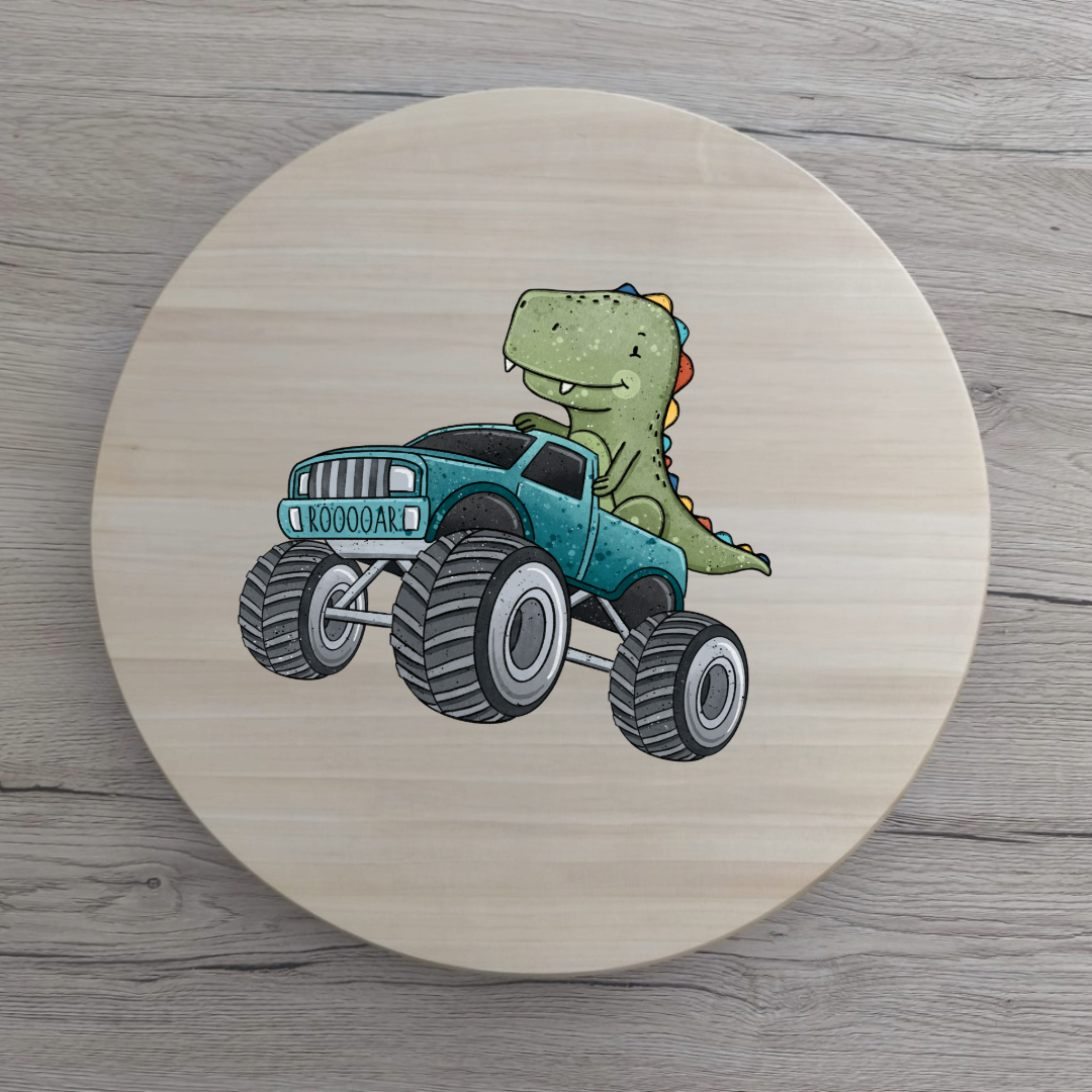 Vorbestellung Katzengold Dinotrucks petrol Bügelbild
