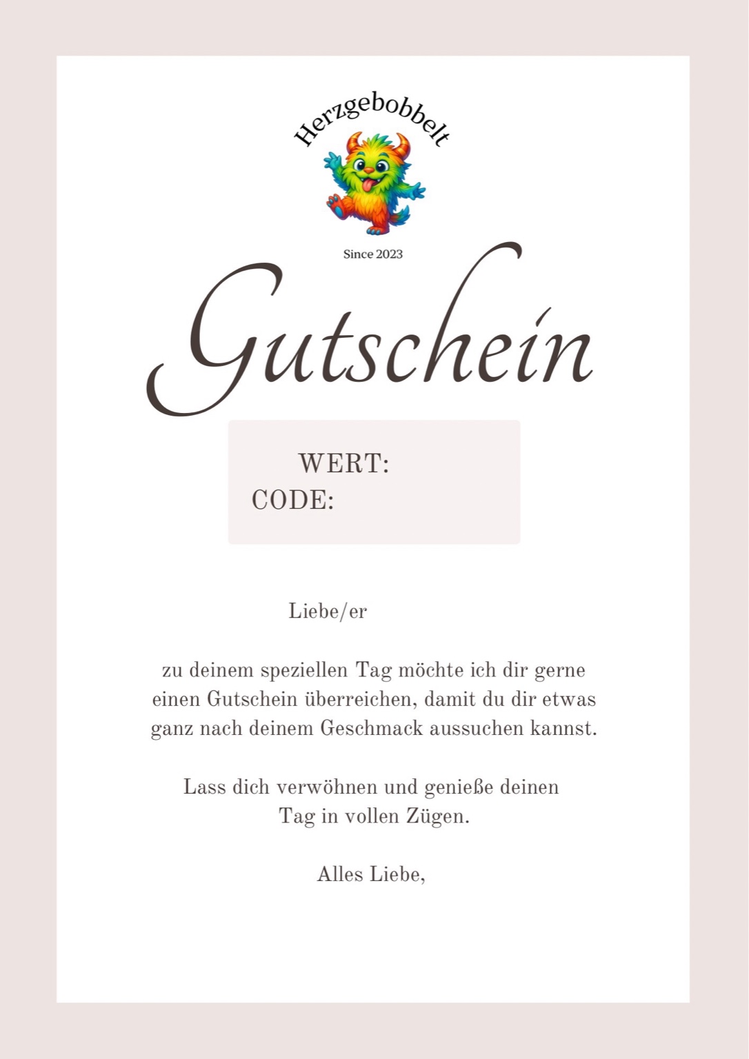 Online Gutschein 