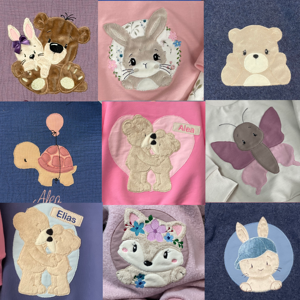 French Terry Latzhose mit Stickmotiv 