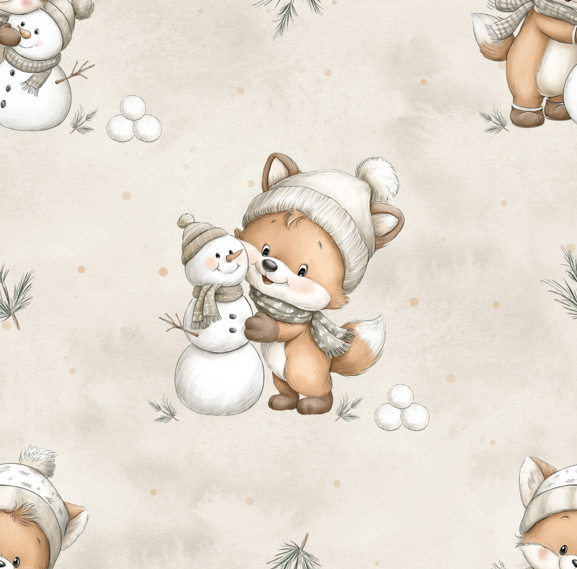 Vorbestellung Fuchs mit Schneemann