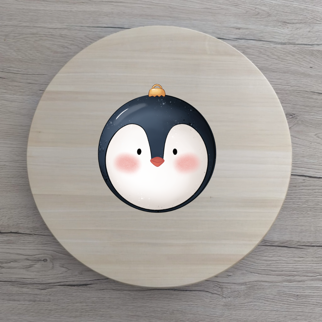 Vorbestellung Weihnachtskugel Pinguin Bügelbild