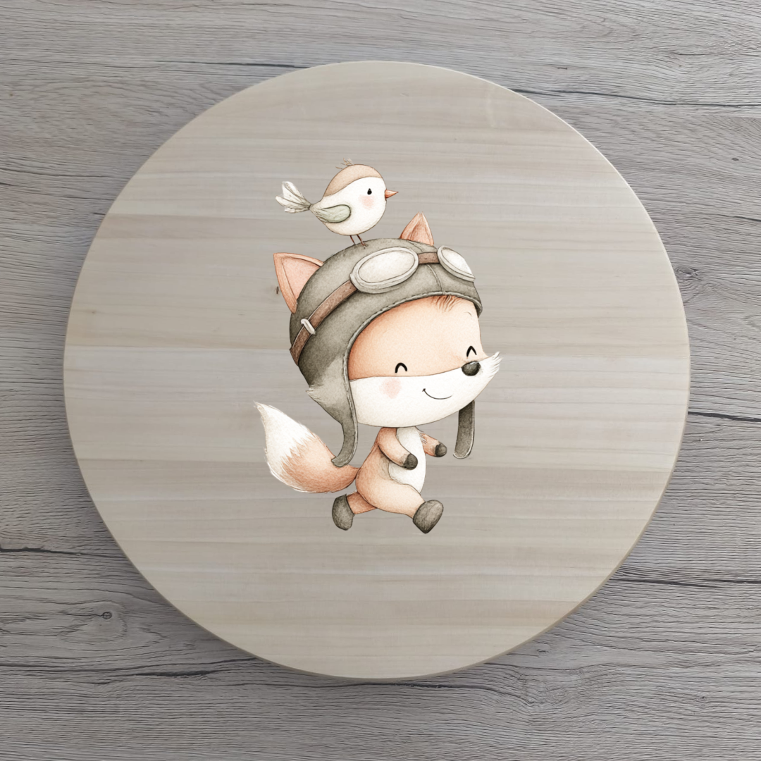 Bügelbild Pilotenfuchs 15x10cm