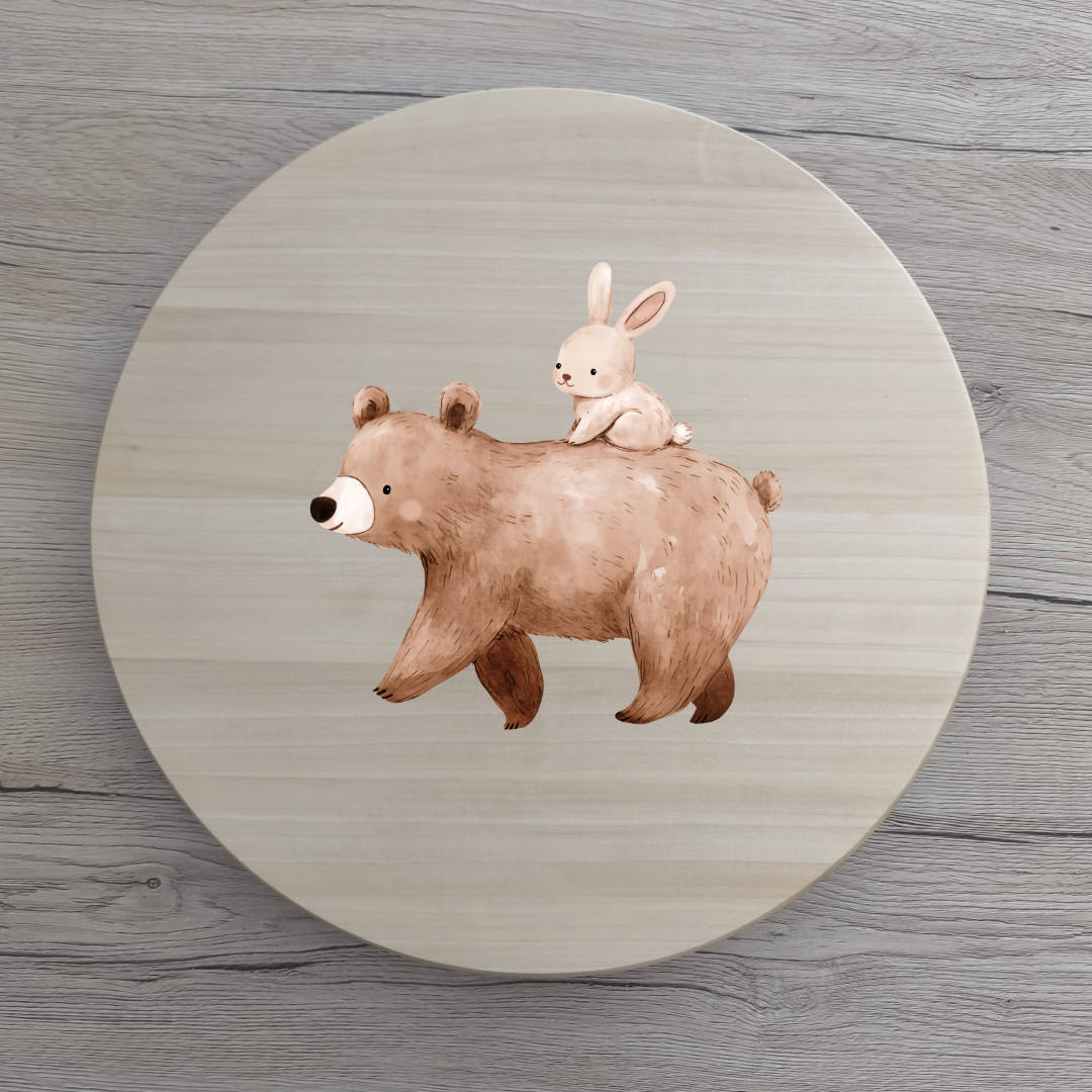 Bügelbild Bär mit Hase