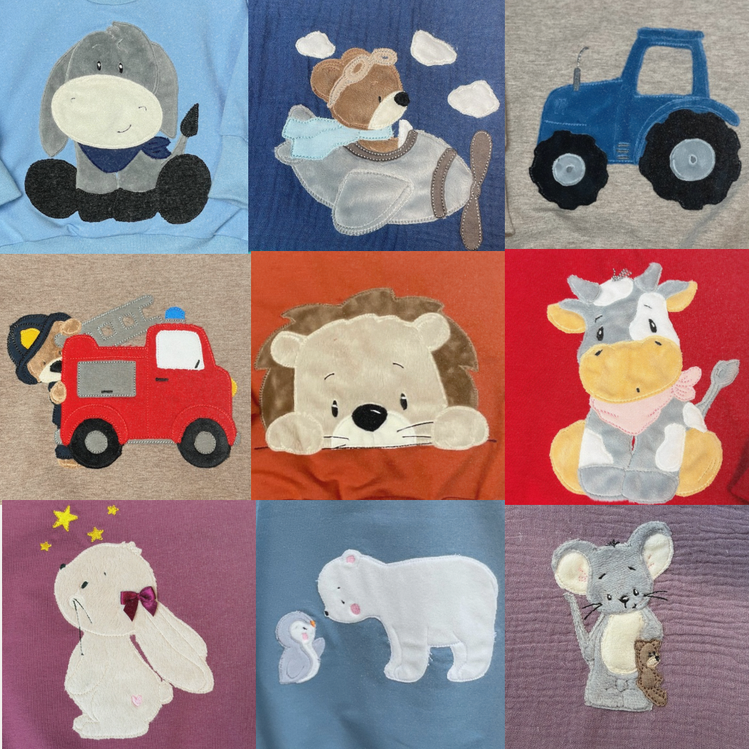 French Terry Latzhose mit Stickmotiv 