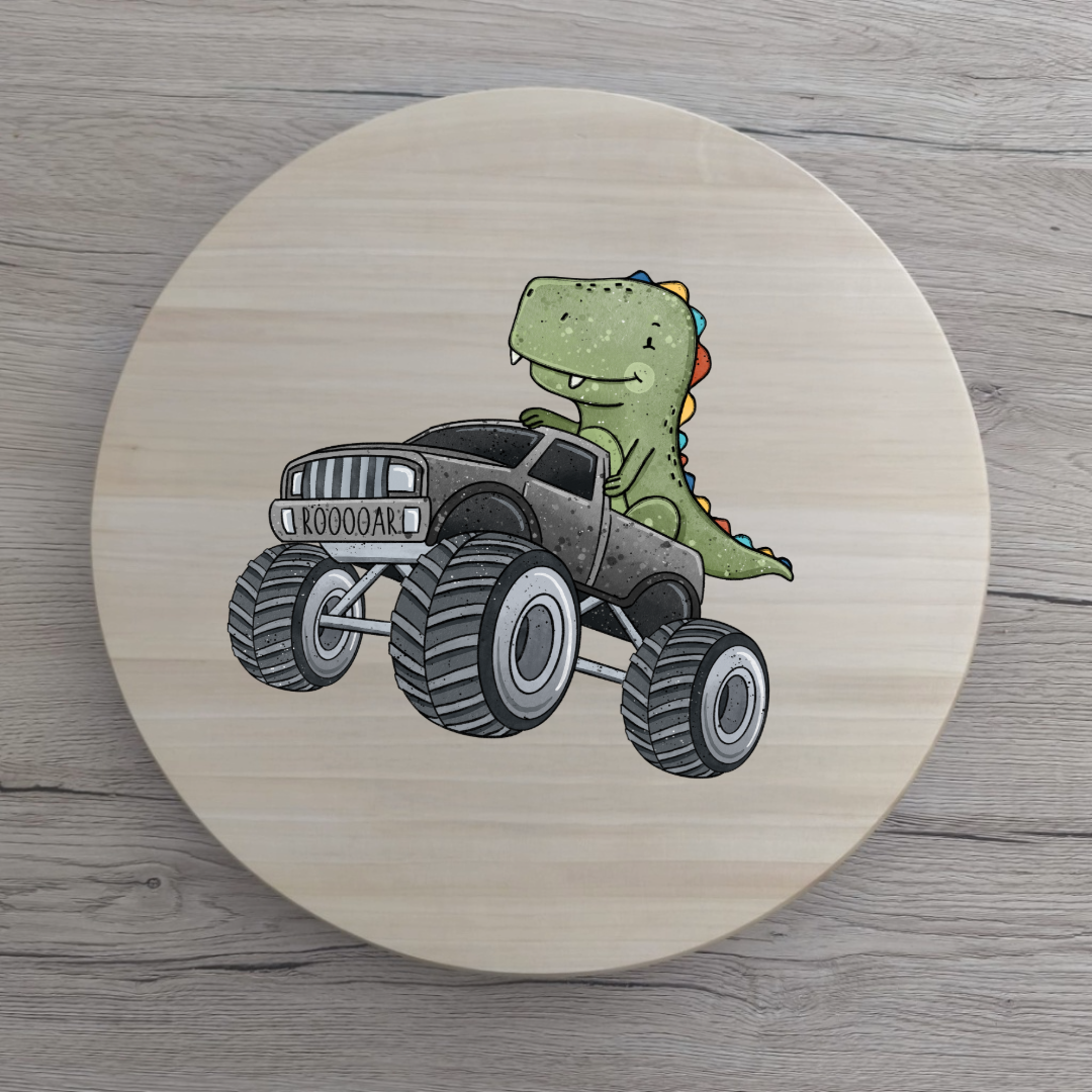 Vorbestellung Katzengold Dinotrucks grau Bügelbild