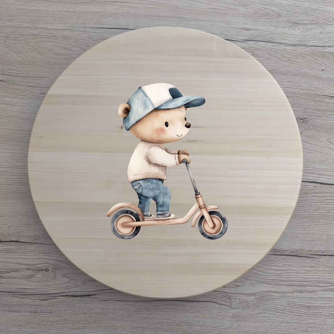 Bügelbild Scooter-Bär