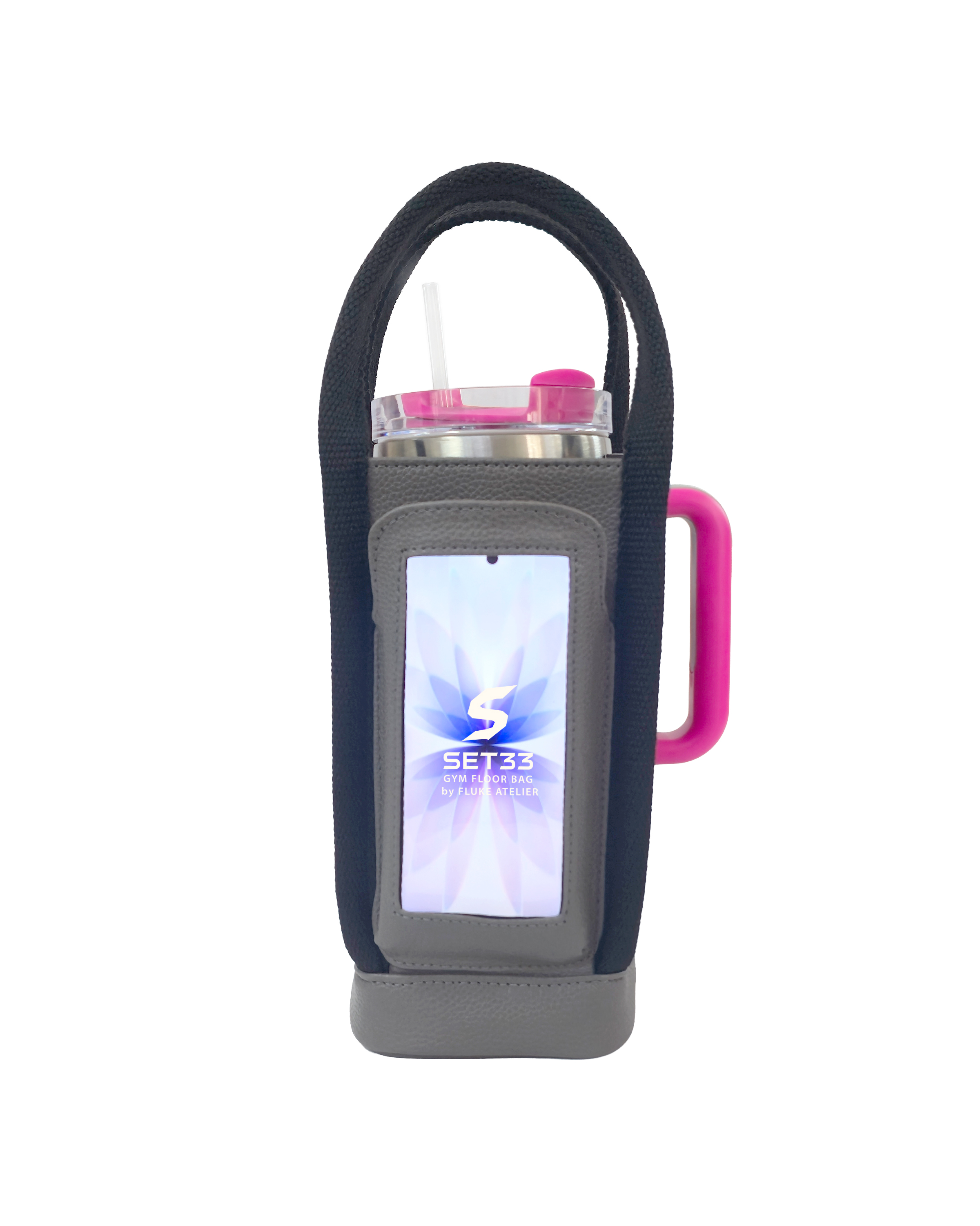 SET33 GYM FLOOR BAG - 1.2 LITRE HANDLE STRAW TUMBLER