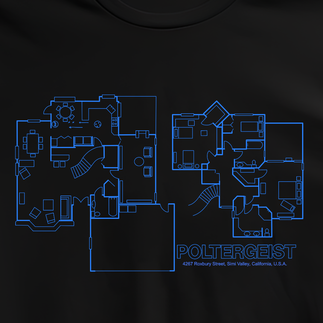 Poltergeist Horror House Blueprint  T Shirt