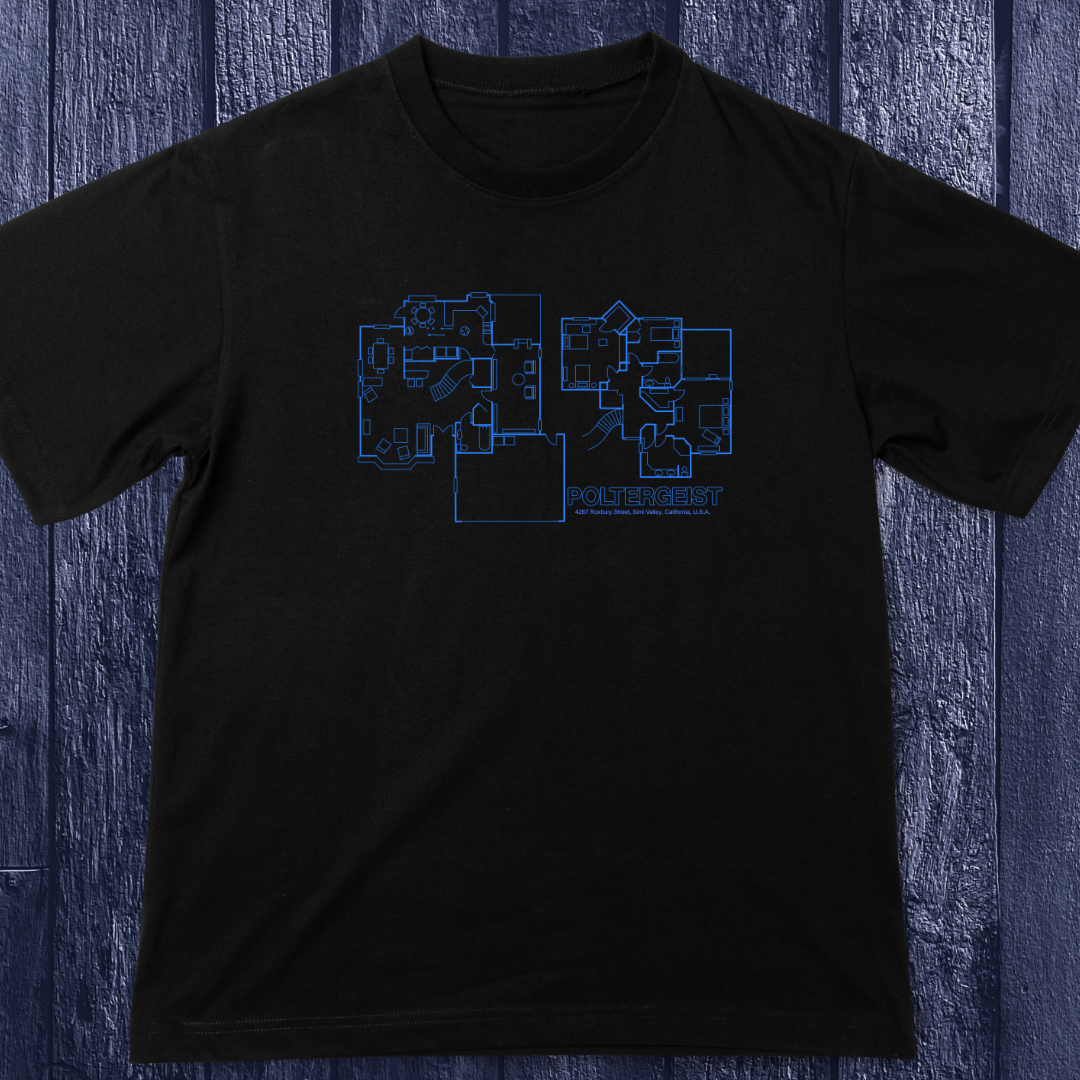 Poltergeist Horror House Blueprint  T Shirt