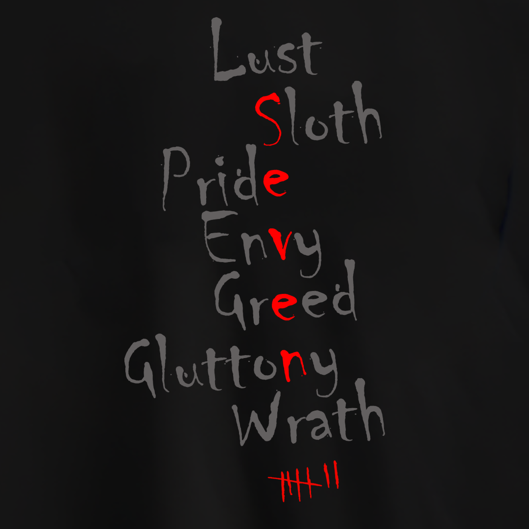 Seven Sins T-shirt Inspired By The Film Se7en