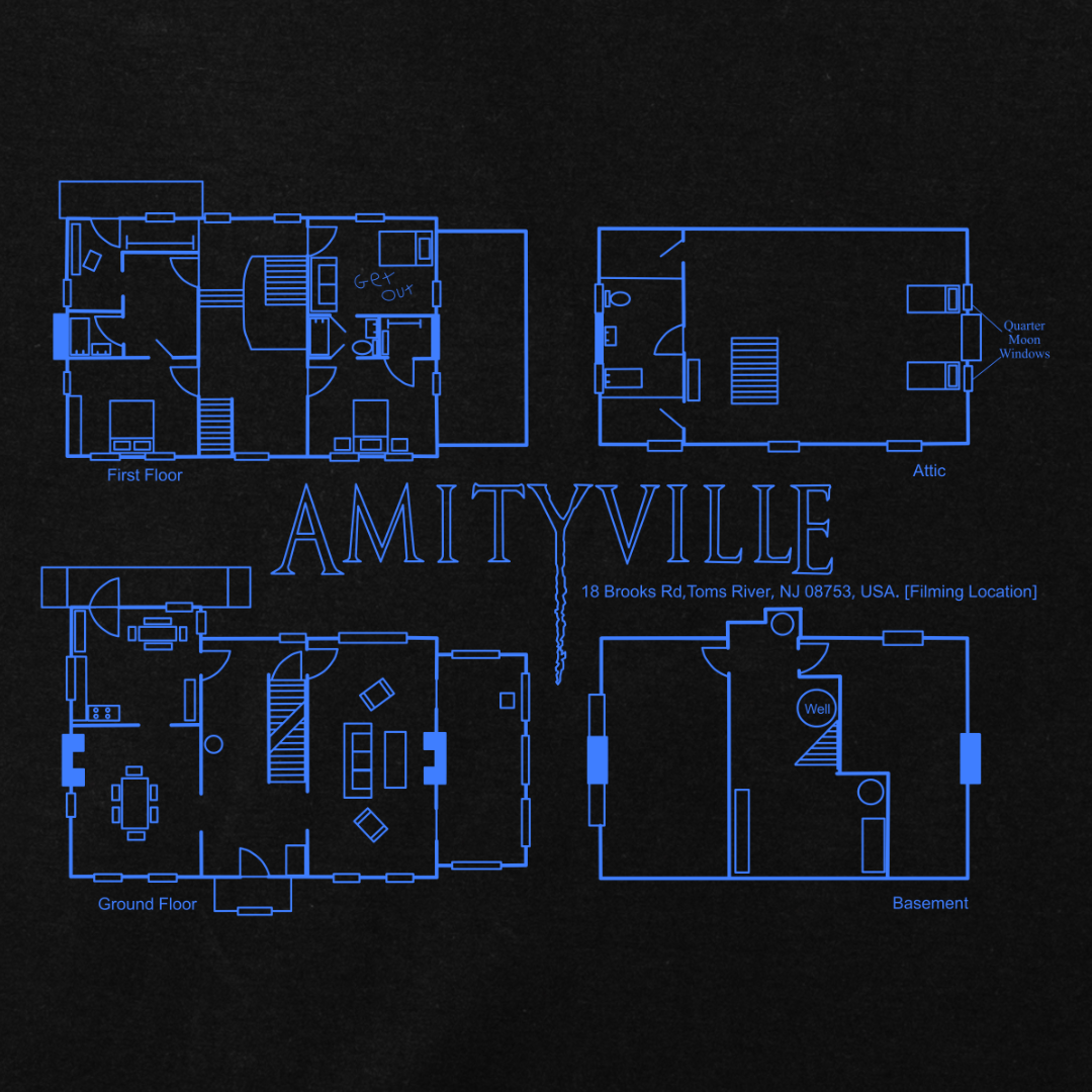 Amityville Horror House Blueprint T Shirt