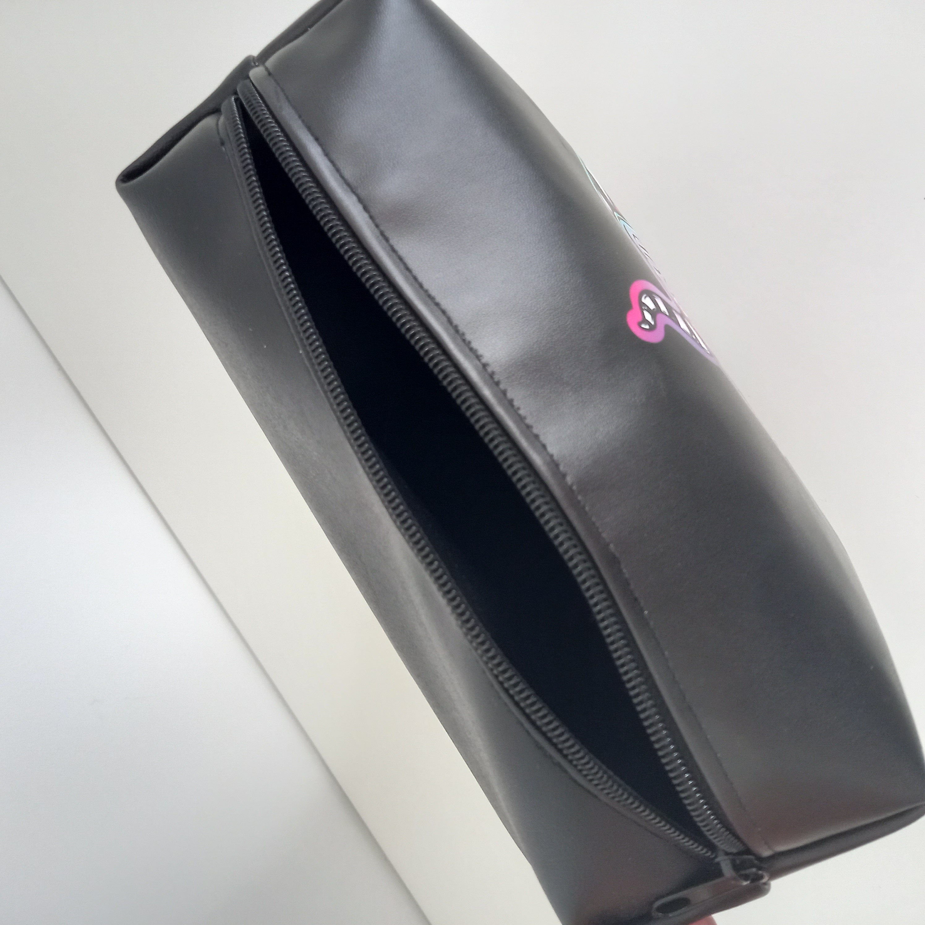 Faux leather Halloween large make up/ toiletry bag