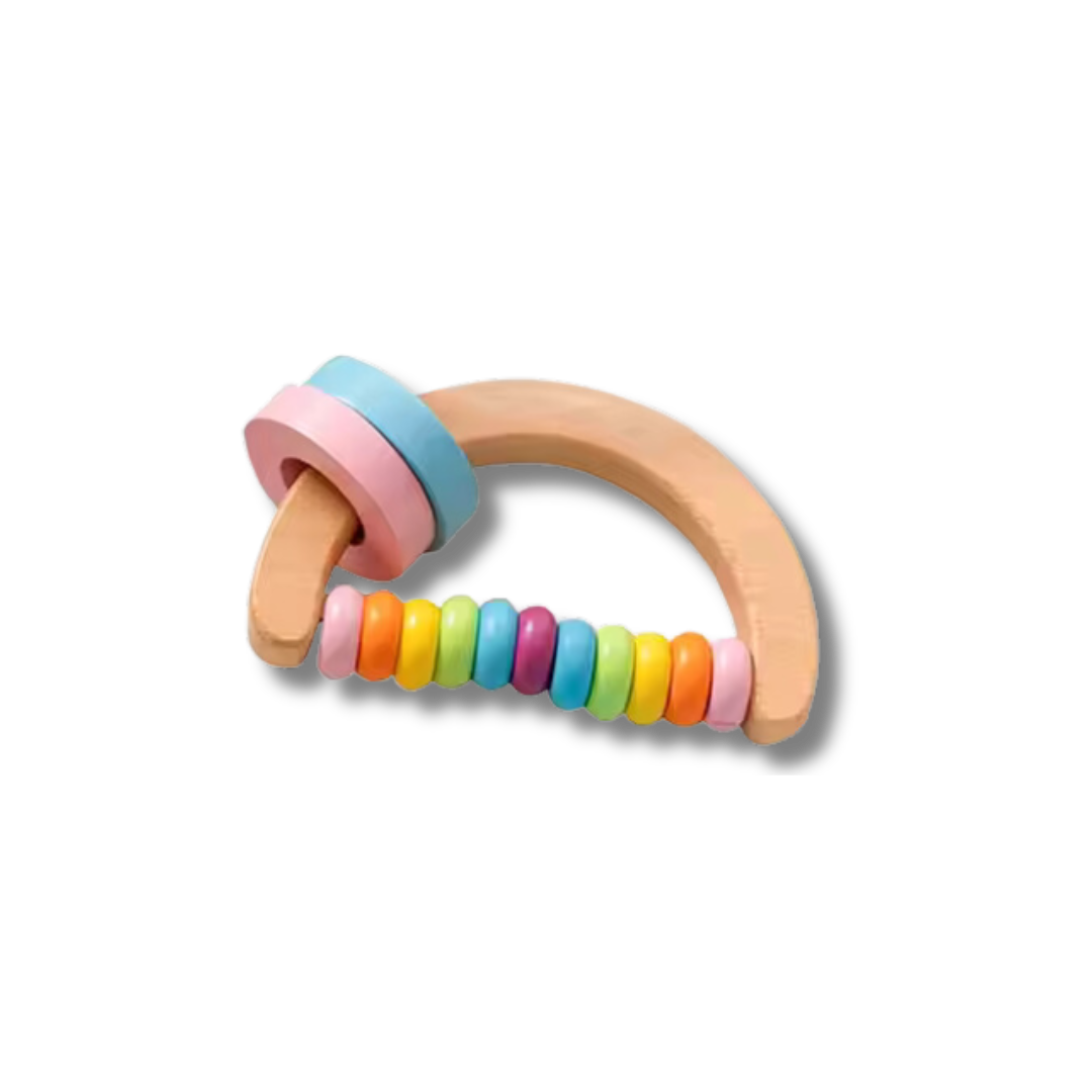 Colorful Wooden Baby Rattle 