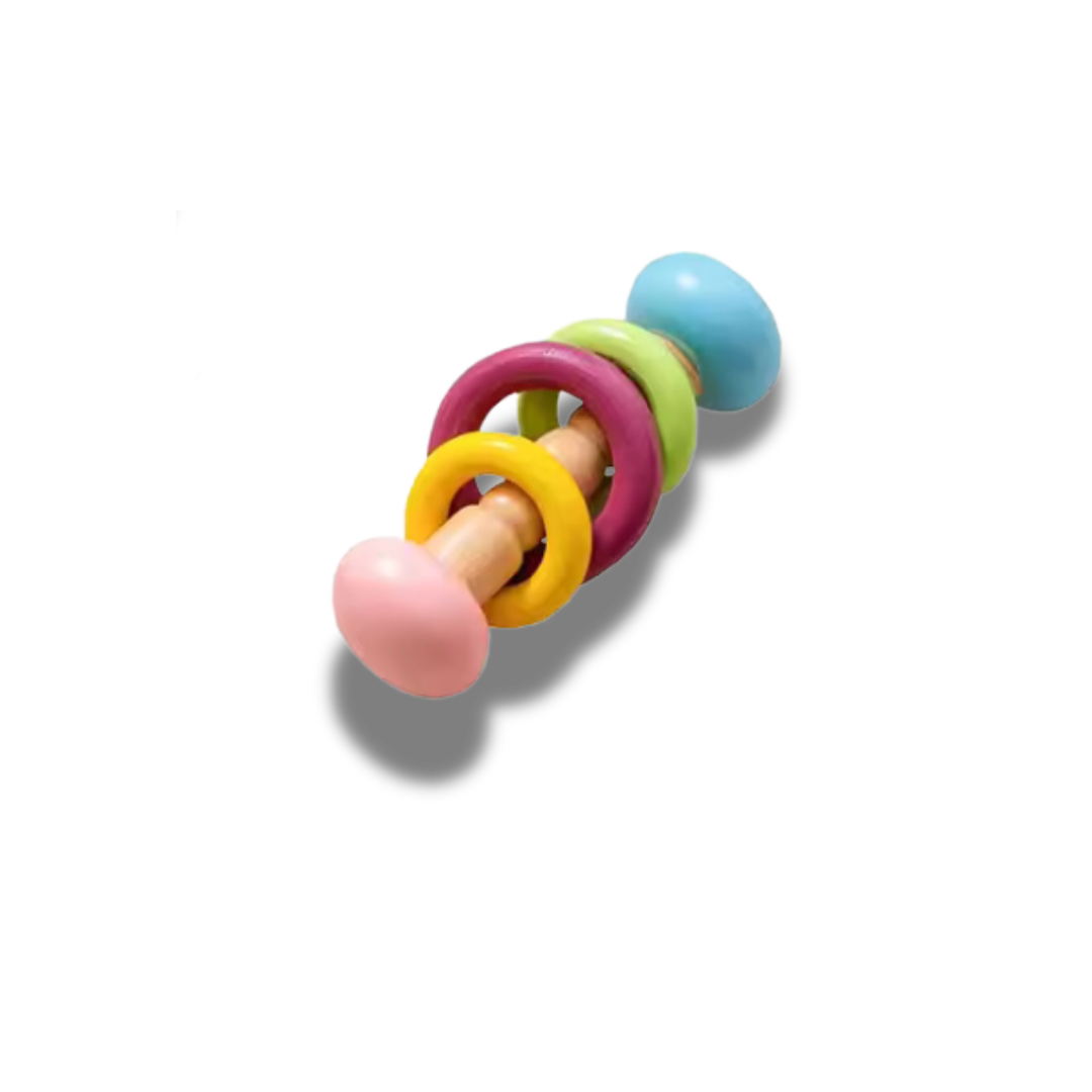 Colorful Wooden Baby Rattle 
