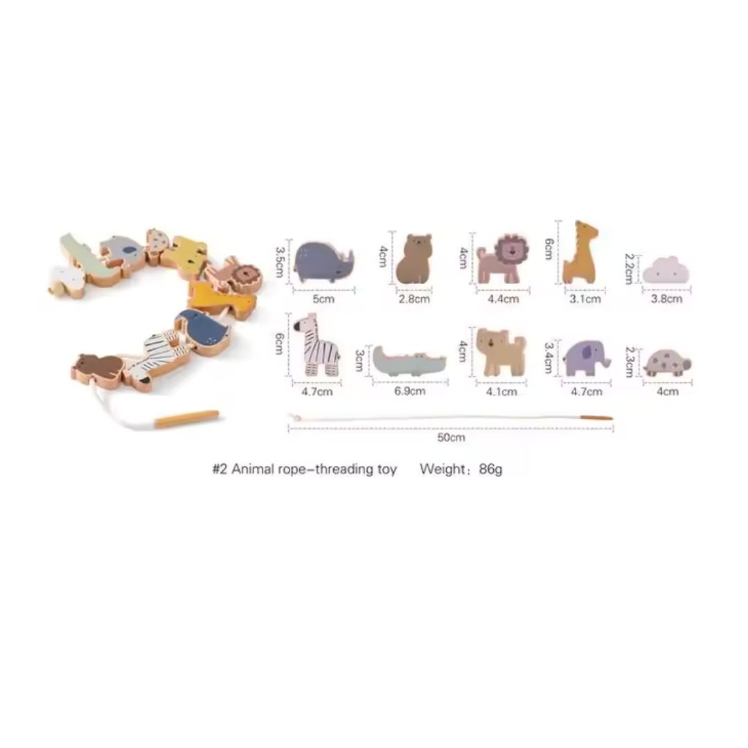 Wooden Animal Bead Stringing Toy